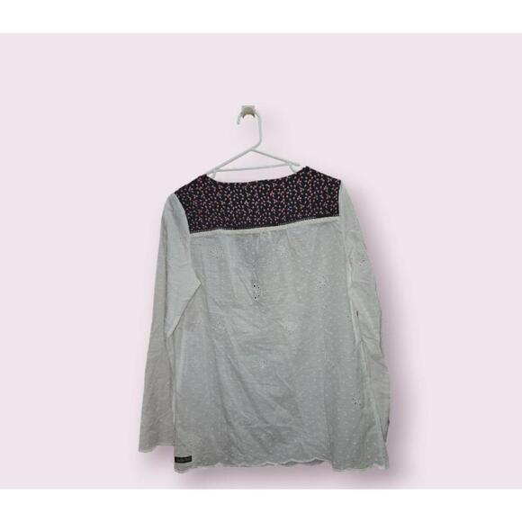 Matilda Jane Blouse Women's Size Small White Black Floral - Picture 4 of 11